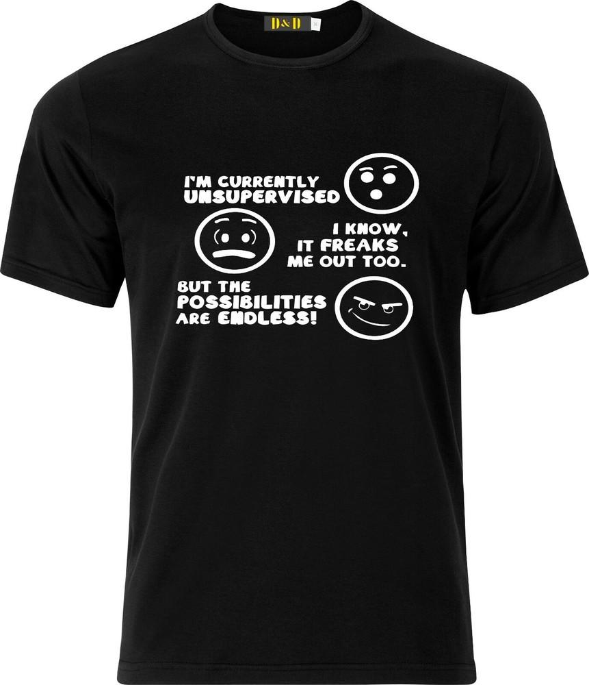 I`m Currently Unsupervised freaks me out too present funny humour cotton t shirt M
I`m Currently Unsupervised freaks me out too present funny humour cotton t shirt M