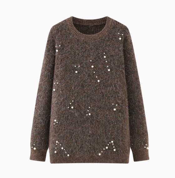 5-Year Coffee Pearl-Embellished Women s Pullover Wool Dress - Loose, Warm, High-Grade Winter Style One Size кофейный
5-Year Coffee Pearl-Embellished Women s Pullover Wool Dress - Loose, Warm, High-Grade Winter Style One Size кофейный