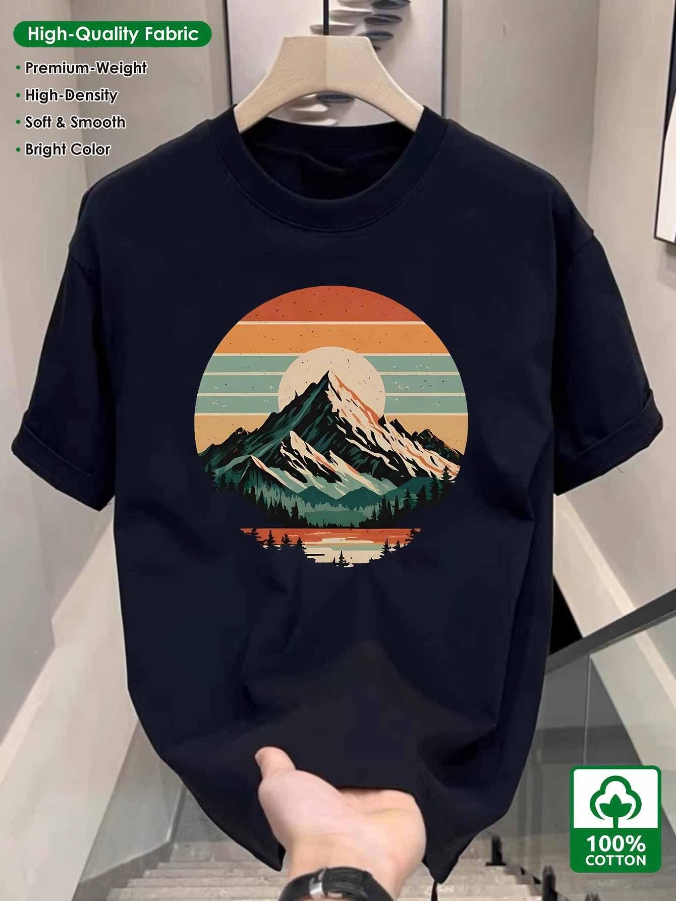 MenCottonRetroPatternTshirt Retro Mountain Landscape Sunset Print Soft and BreathableFabricRegularFitShortsleevedCasualShirt 4XL
MenCottonRetroPatternTshirt Retro Mountain Landscape Sunset Print Soft and BreathableFabricRegularFitShortsleevedCasualShirt 4XL