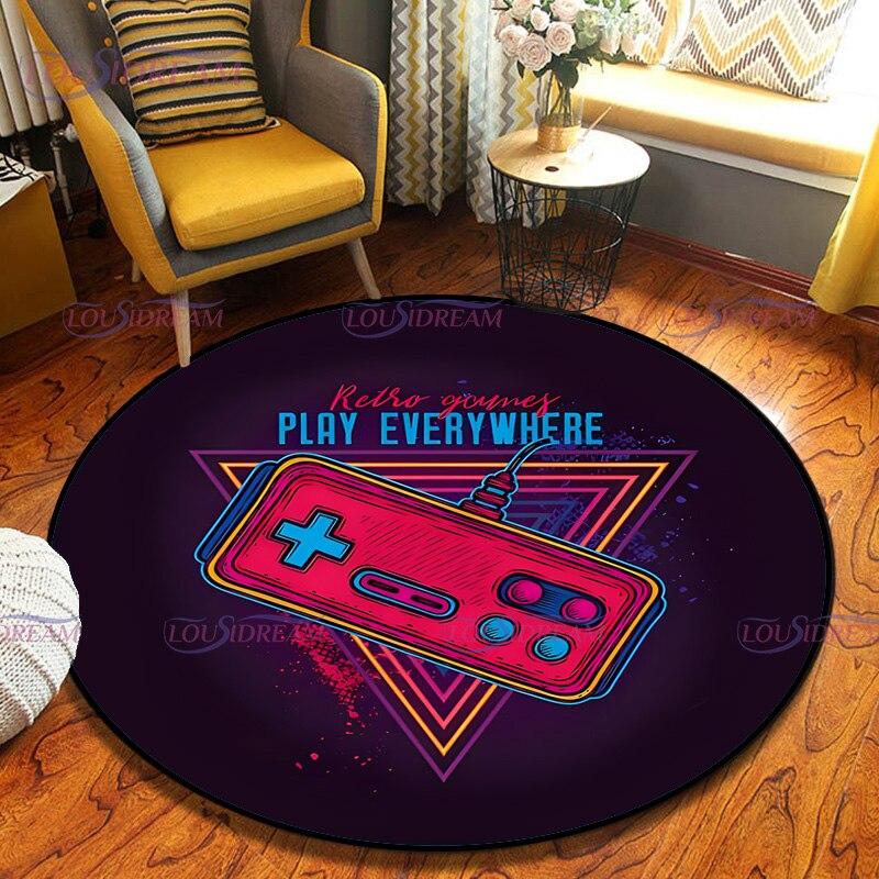 Video Game Gamepad Player Black Round Rug Gamer Circle Rug Round Game Room Rug for Game Room Playroom Theme Mat
Video Game Gamepad Player Black Round Rug Gamer Circle Rug Round Game Room Rug for Game Room Playroom Theme Mat