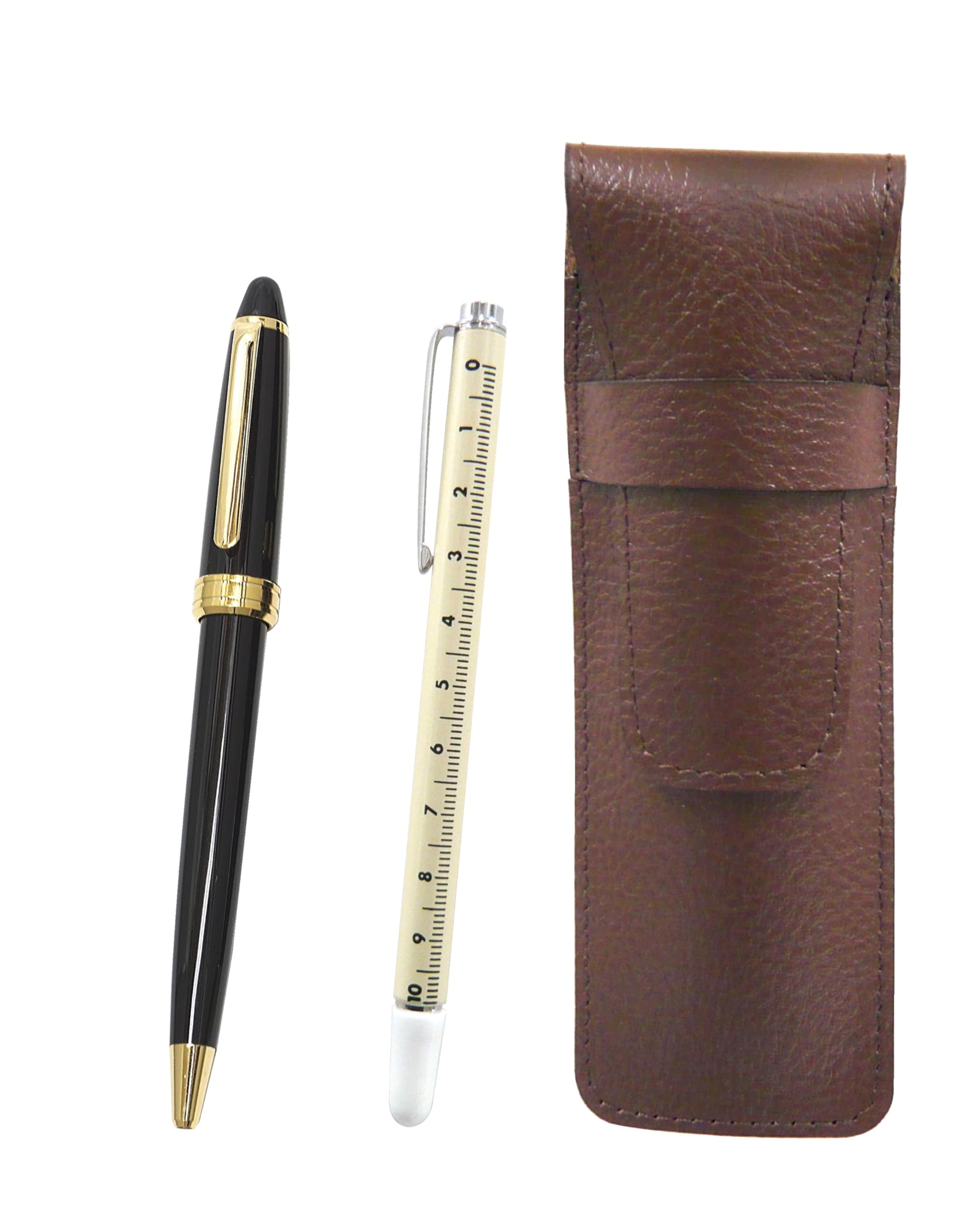 2 Pack Grained Chocolate Color Cowhide Pencil Case Slide Measure Indicator Stick and Neo Ballpoint Pen Set Black D-600 SASTYO-708W-600B-B-2
2 Pack Grained Chocolate Color Cowhide Pencil Case Slide Measure Indicator Stick and Neo Ballpoint Pen Set Black D-600 SASTYO-708W-600B-B-2