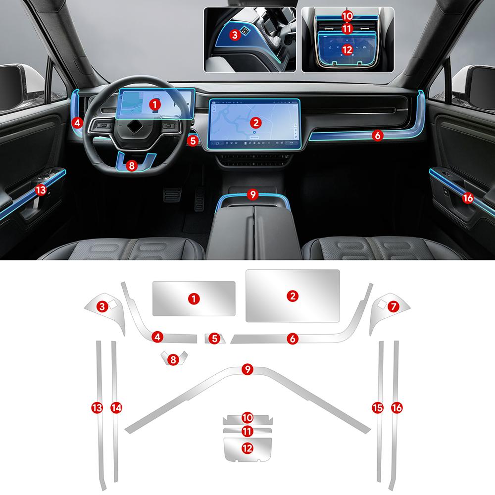 For Rivian R1S 2024 2025 Car Screen Anti-Scratch Gearbox Panel Film Dashboard Protective Interior Film Sticker with tools
For Rivian R1S 2024 2025 Car Screen Anti-Scratch Gearbox Panel Film Dashboard Protective Interior Film Sticker with tools