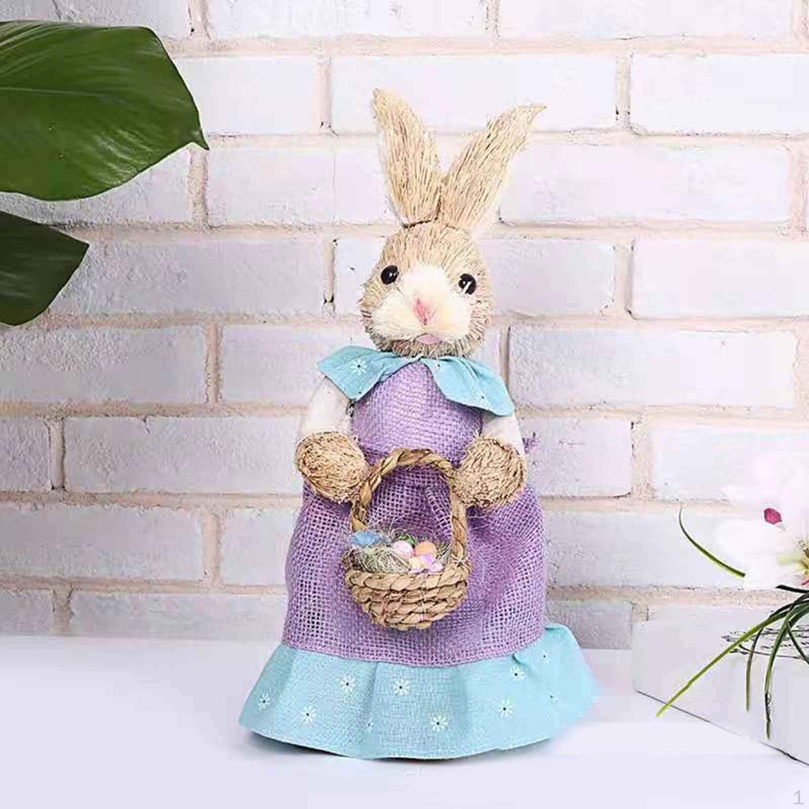 Artificial Easter Straw Supplies Art Ornament Standing Animal Bunny Figurines Statues for Holiday Basket
Artificial Easter Straw Supplies Art Ornament Standing Animal Bunny Figurines Statues for Holiday Basket