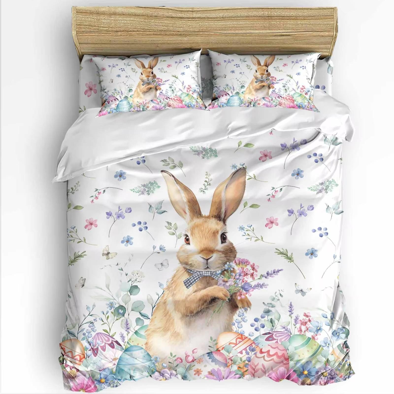 Easter Decor Rabit Soft Duvet Cover Colorful Flowers Beding Set Young Girls Children Kids Rom Kawai Decor Easter Gifts Warm Comforter Cover 2/3 Pcs 120*200cm Single
Easter Decor Rabit Soft Duvet Cover Colorful Flowers Beding Set Young Girls Children Kids Rom Kawai Decor Easter Gifts Warm Comforter Cover 2/3 Pcs 120*200cm Single
