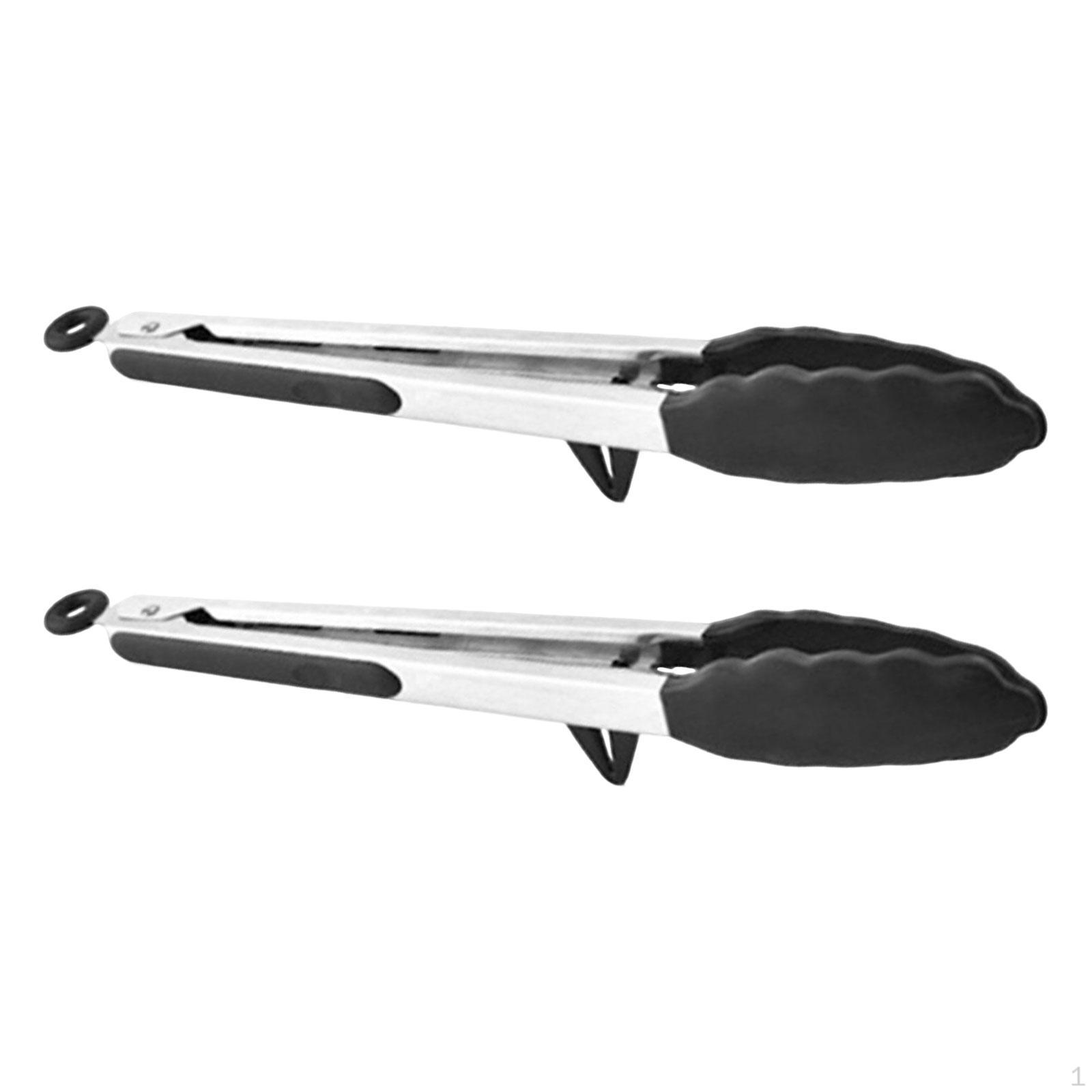 2 Pieces Cooking Tongs Multifunctional Nonslip Heat Resistant Food Kitchen Accessory Black
2 Pieces Cooking Tongs Multifunctional Nonslip Heat Resistant Food Kitchen Accessory Black