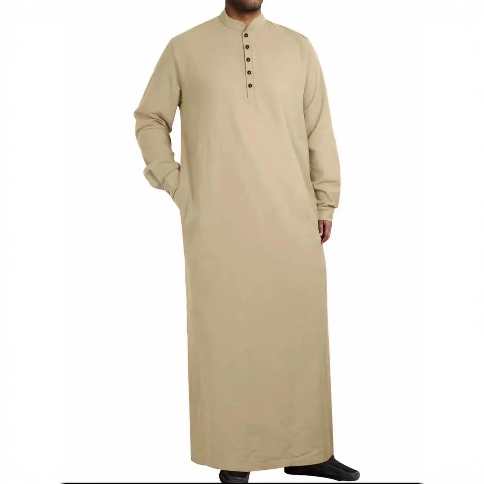 Men s Thobe Solid Color Long Sleeve Robe Men Stand Collar Button Down Islamic Kaftan Casual Middle East Arabic Traditional Long Muslim Dress 3XL хаки
Men s Thobe Solid Color Long Sleeve Robe Men Stand Collar Button Down Islamic Kaftan Casual Middle East Arabic Traditional Long Muslim Dress 3XL хаки