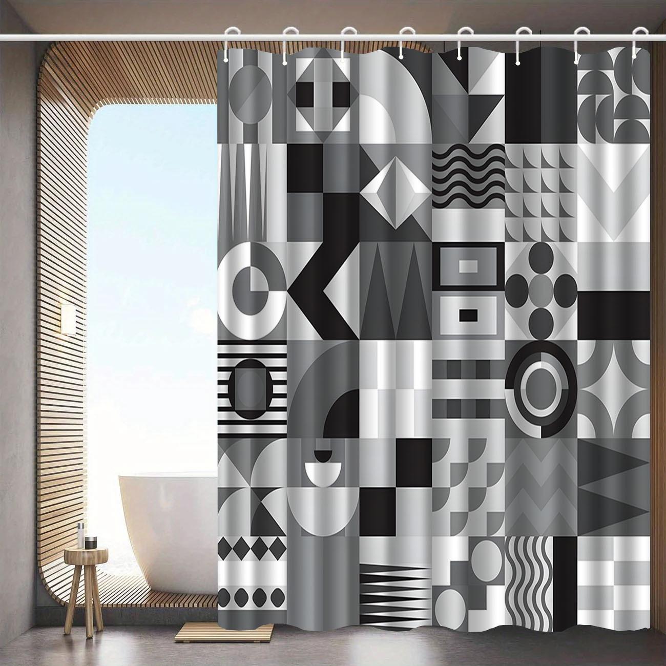 Modern Minimalist Geometric Shower Curtain With Hooks Washable Fabric Bath Partition Waterproof Screen Home Bathroom Decor W60H190(CM)-1 Pcs
Modern Minimalist Geometric Shower Curtain With Hooks Washable Fabric Bath Partition Waterproof Screen Home Bathroom Decor W60H190(CM)-1 Pcs