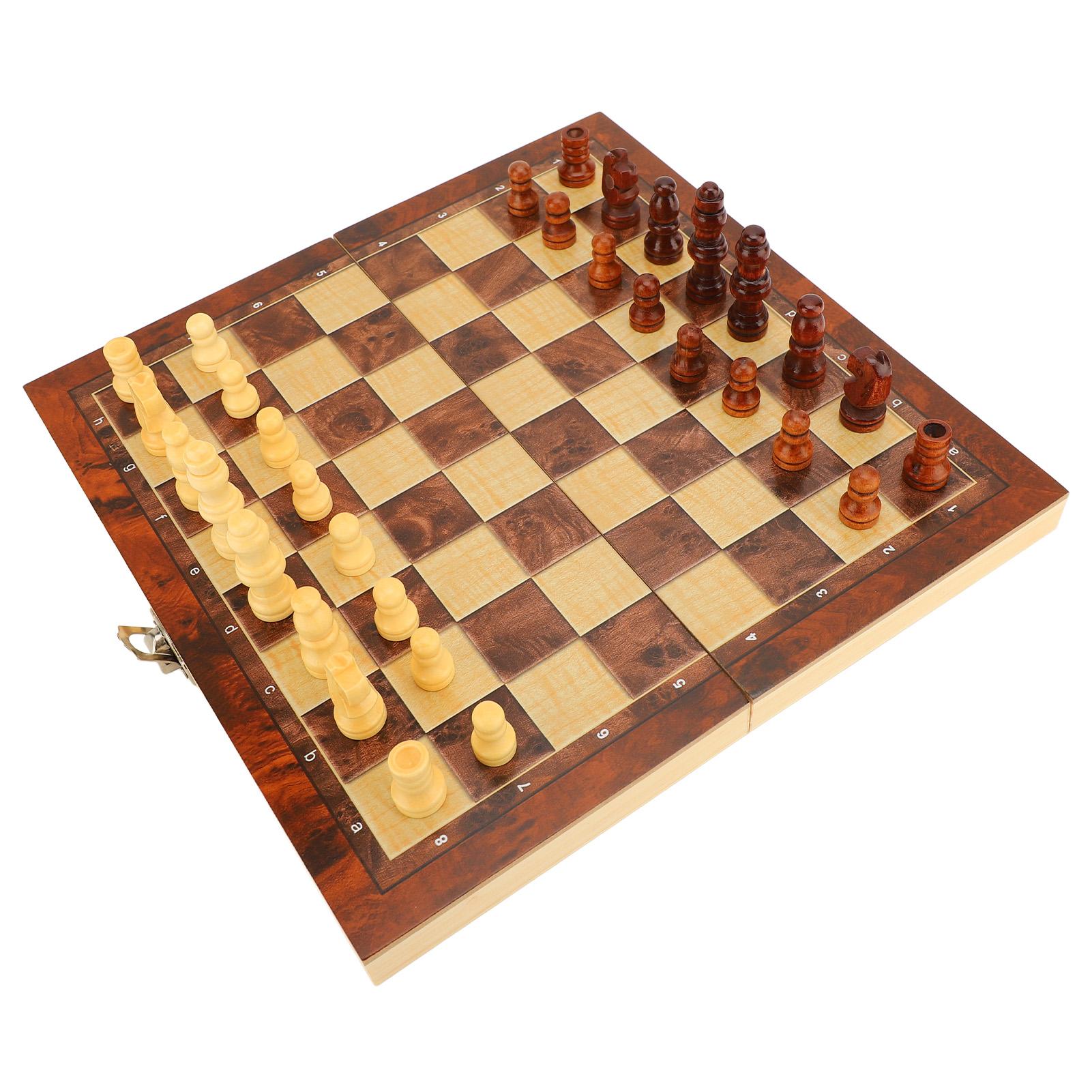 Игра 3 в 1 Шахматная доска Шашки Международные шахматы Деревянная складная шахматная доска Набор фигур для 44x44cm / 17.3x17.3in
Игра 3 в 1 Шахматная доска Шашки Международные шахматы Деревянная складная шахматная доска Набор фигур для 44x44cm / 17.3x17.3in
