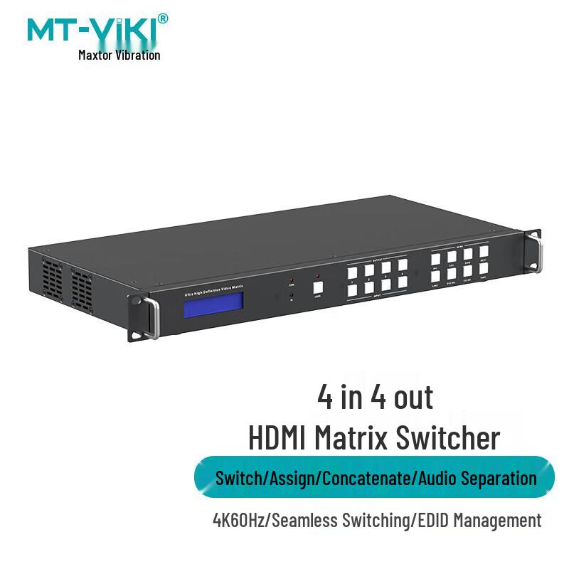 MT-viki 4K HDMI 2.0 4x4 Rackmount Matrix Switcher
MT-viki 4K HDMI 2.0 4x4 Rackmount Matrix Switcher