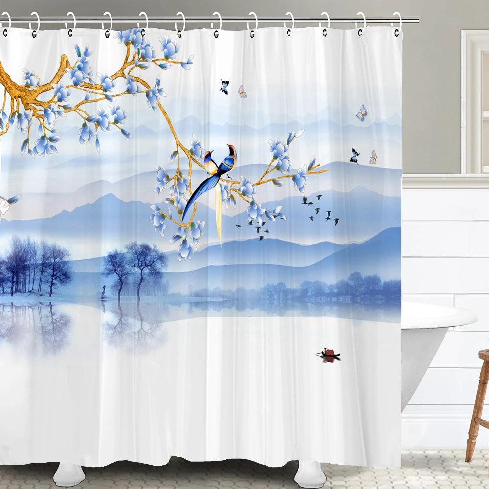 Chinese Landscape Shower Curtain Mountain Lake Birds Flowers Artistic Design Eastern Aesthetic Bathroom Decor Tranquil Nature W60H190(CM)-1 Pcs
Chinese Landscape Shower Curtain Mountain Lake Birds Flowers Artistic Design Eastern Aesthetic Bathroom Decor Tranquil Nature W60H190(CM)-1 Pcs
