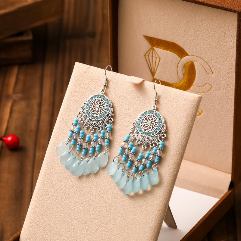 Bohemian Vintage Crystal Beads Tassel Drop Dangle Earrings For Women Geometric Handmade Ethnic Statement Boho Wedding Zircon светло-синий
Bohemian Vintage Crystal Beads Tassel Drop Dangle Earrings For Women Geometric Handmade Ethnic Statement Boho Wedding Zircon светло-синий