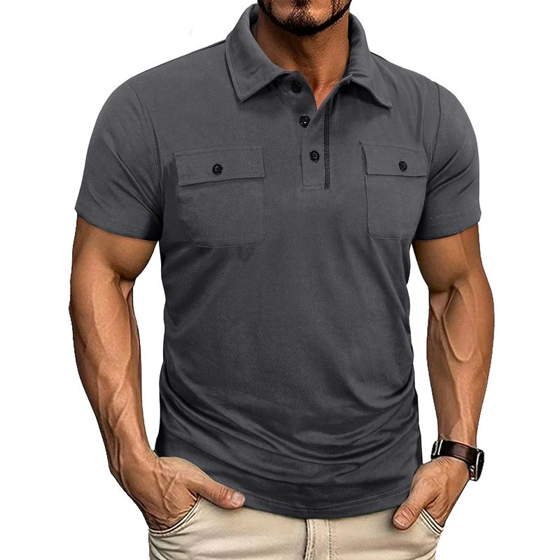 Men s Short Sleeve Polo Shirt with Double Chest Pockets Casual Solid Color Turn-Down Collar Button Up T-Shirt Breathable Business Casual Tops XL темно-сірий колір
Men s Short Sleeve Polo Shirt with Double Chest Pockets Casual Solid Color Turn-Down Collar Button Up T-Shirt Breathable Business Casual Tops XL темно-сірий колір