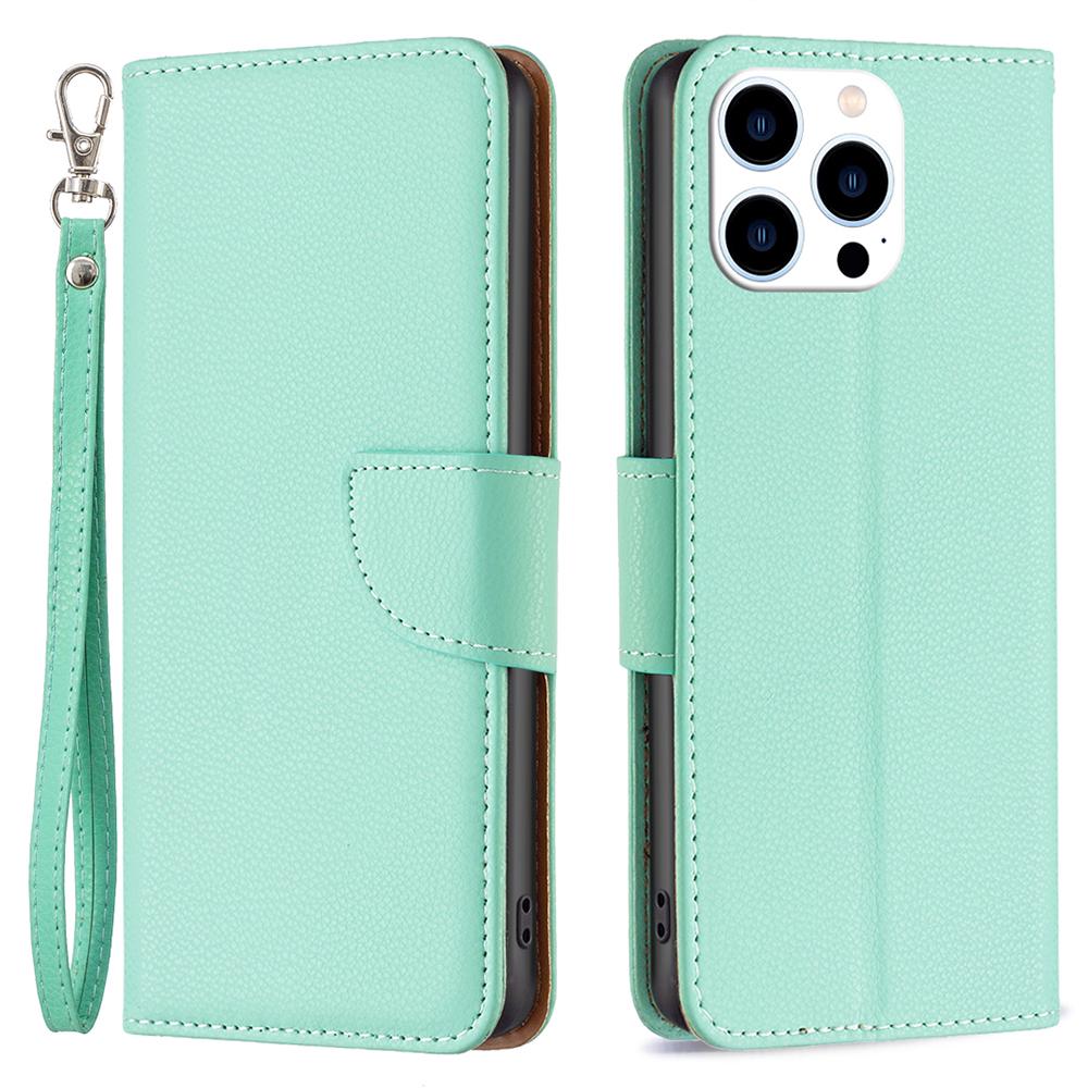 For iPhone 15 Pro Wallet PU Leather Cell Phone Cover Litchi Texture Phone Flip Stand Case with Strap Green
For iPhone 15 Pro Wallet PU Leather Cell Phone Cover Litchi Texture Phone Flip Stand Case with Strap Green