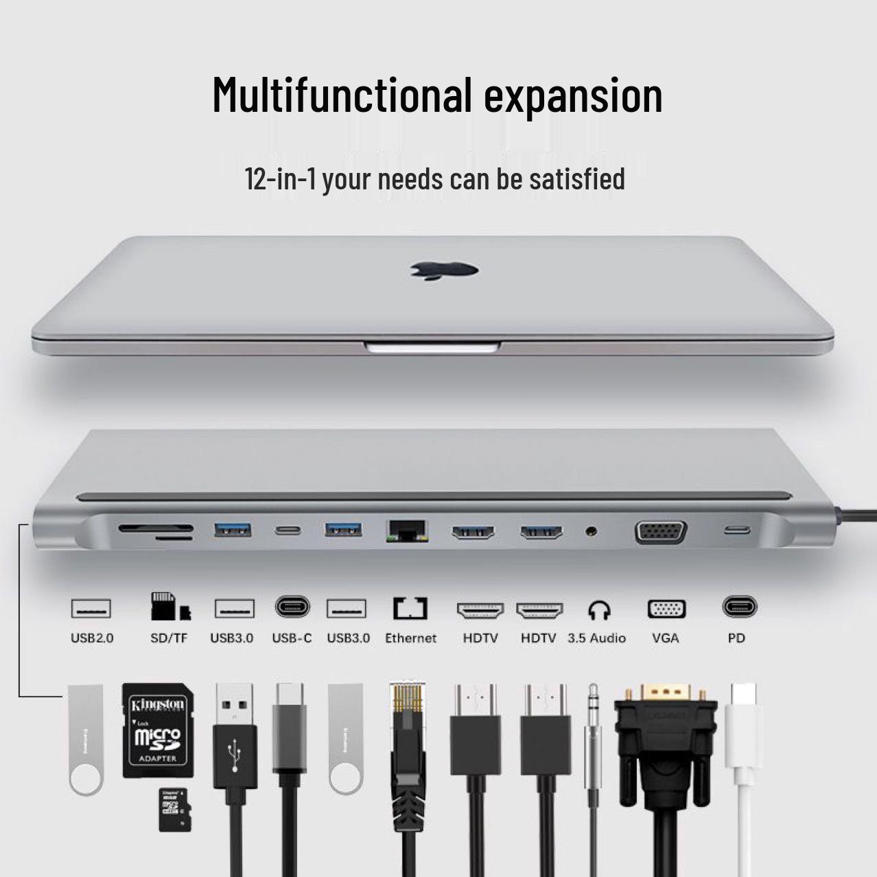 11-in-1 Type-C Docking Station for MacBook: Expands Laptop & Tablet Connectivity
11-in-1 Type-C Docking Station for MacBook: Expands Laptop & Tablet Connectivity