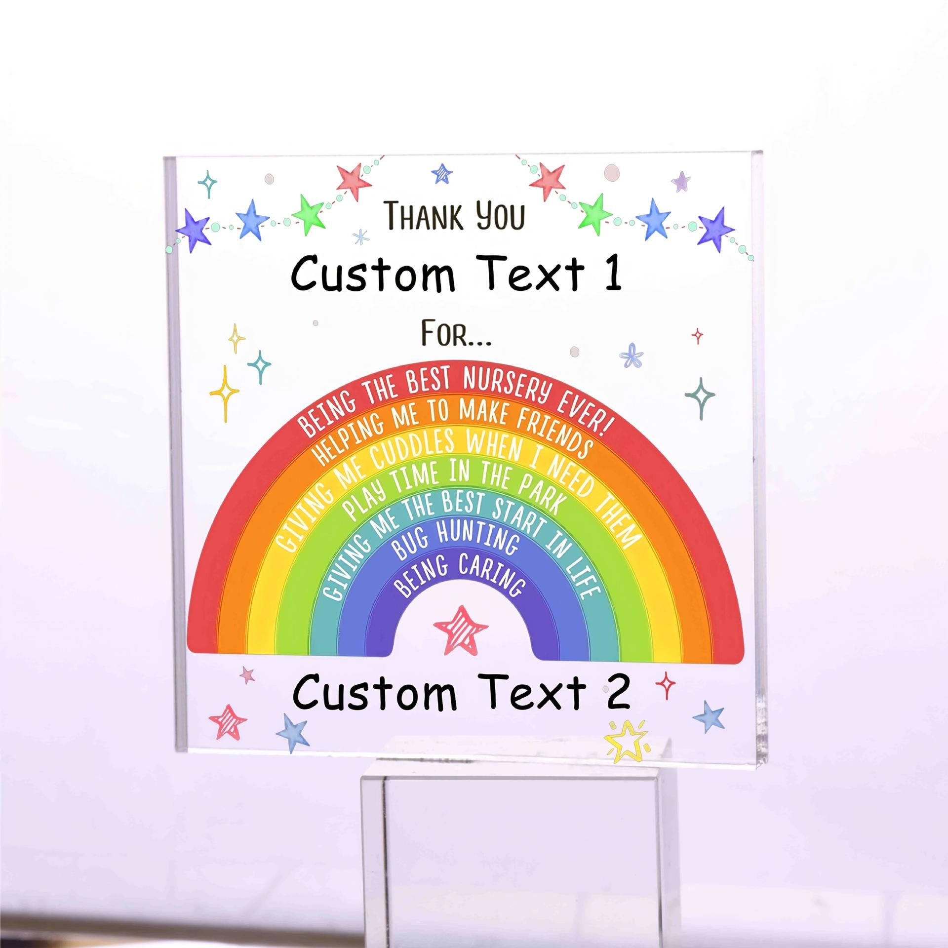 Thanksgiving Personalized Rainbow Star Design, - Acrylic Desktop Ornament, Four Seasons Decoration, Novelty Home Decor 10*10cm
Thanksgiving Personalized Rainbow Star Design, - Acrylic Desktop Ornament, Four Seasons Decoration, Novelty Home Decor 10*10cm
