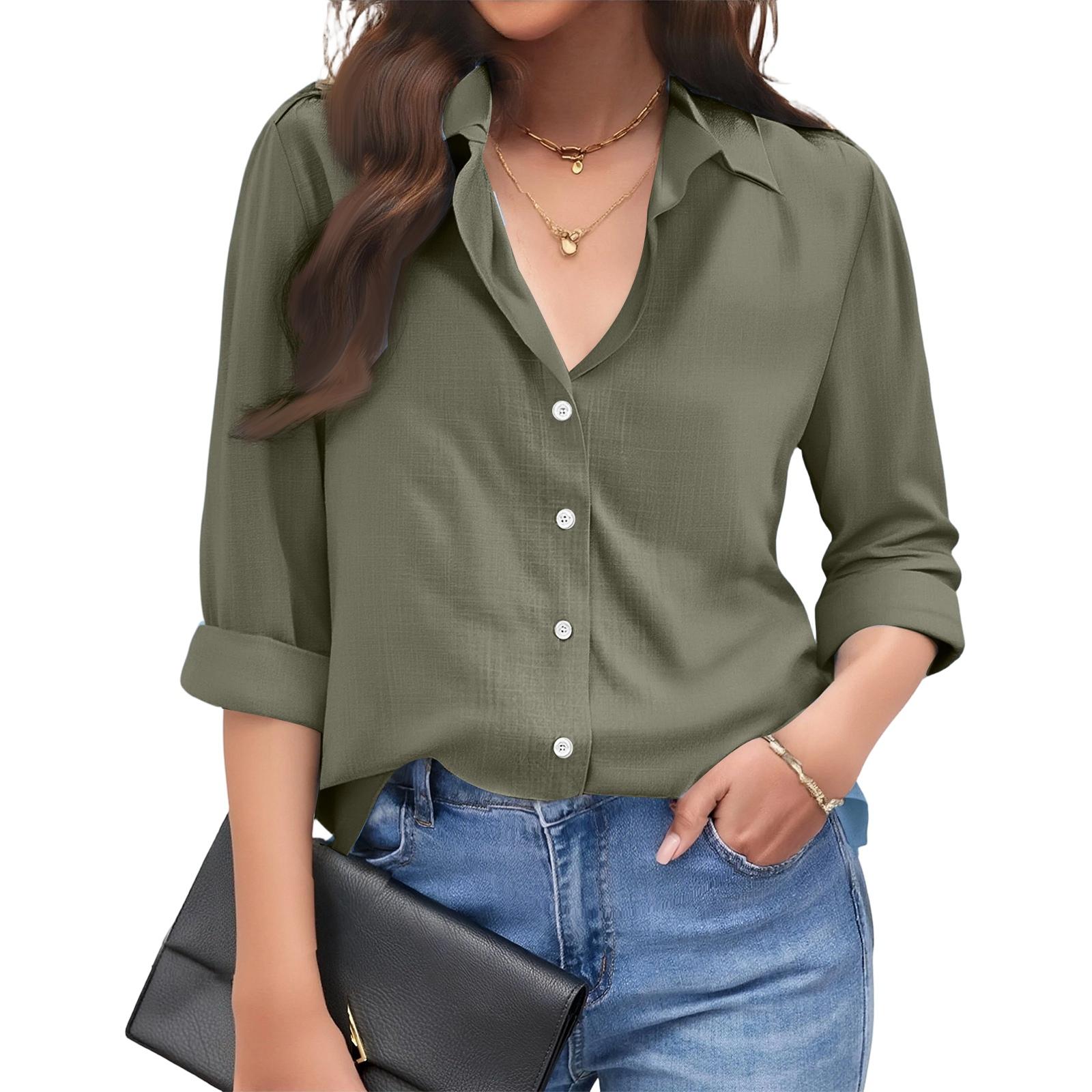 Women’s Long Sleeve Button Down Shirt Casual Collared Blouse Relaxed Fit Lightweight Top for Office Work Daily Wear L армия зеленый
Women’s Long Sleeve Button Down Shirt Casual Collared Blouse Relaxed Fit Lightweight Top for Office Work Daily Wear L армия зеленый