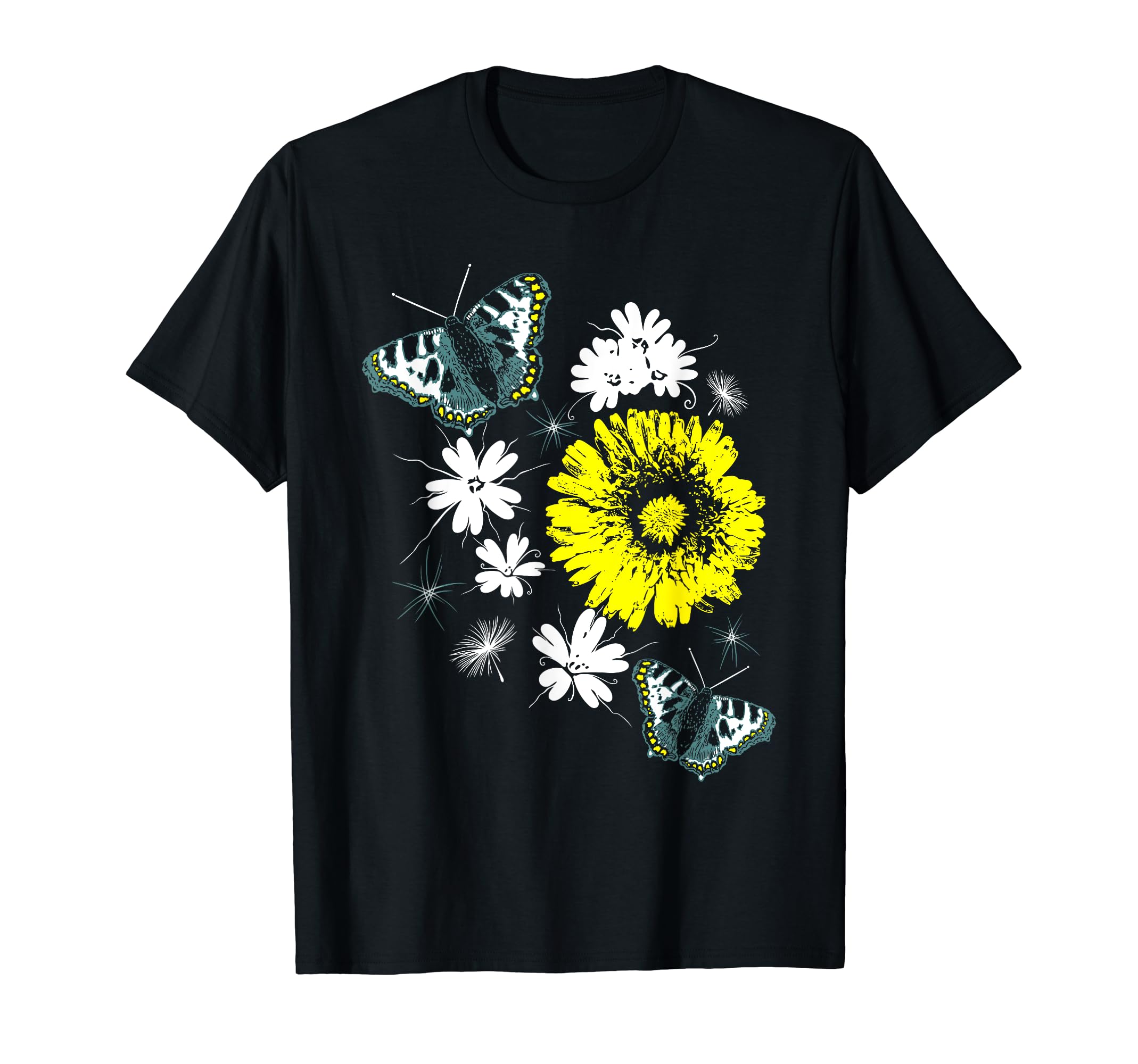 Summer with a colorful floral pattern of chrysanthemums and butterflies T-shirt чорний
Summer with a colorful floral pattern of chrysanthemums and butterflies T-shirt чорний
