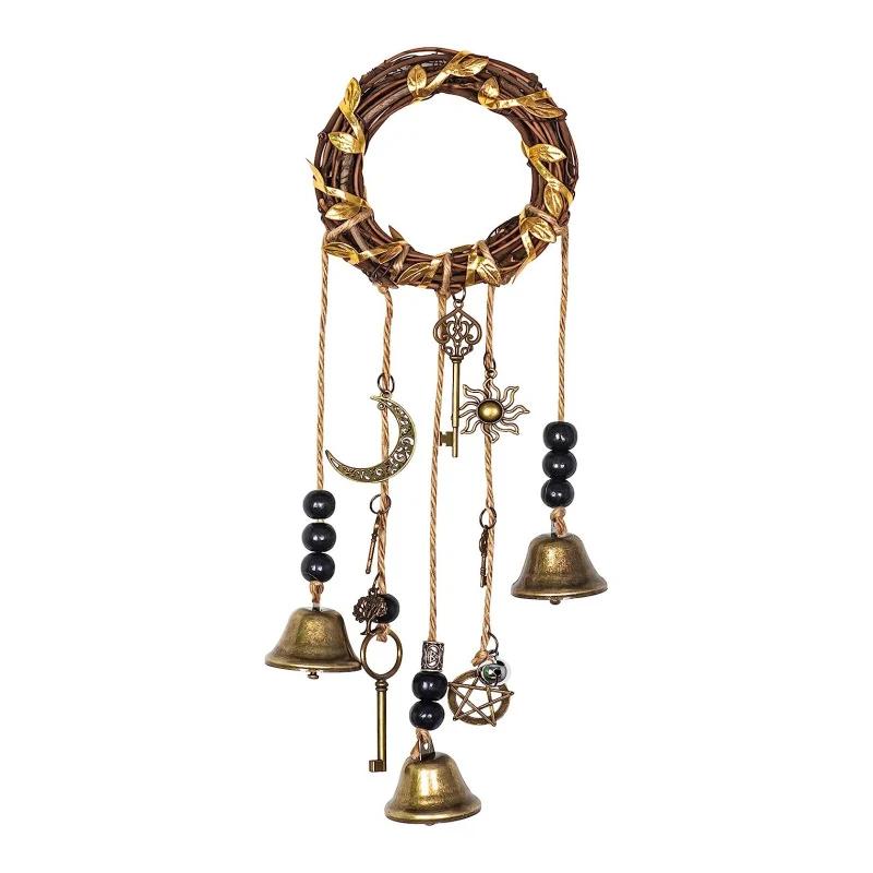 Boho Wind Chime with Bells, Handmade Wicker Wreath Hanging Ornament, Witchy Home Decor for Door Wall Garden, Rustic Witchcraft
Boho Wind Chime with Bells, Handmade Wicker Wreath Hanging Ornament, Witchy Home Decor for Door Wall Garden, Rustic Witchcraft