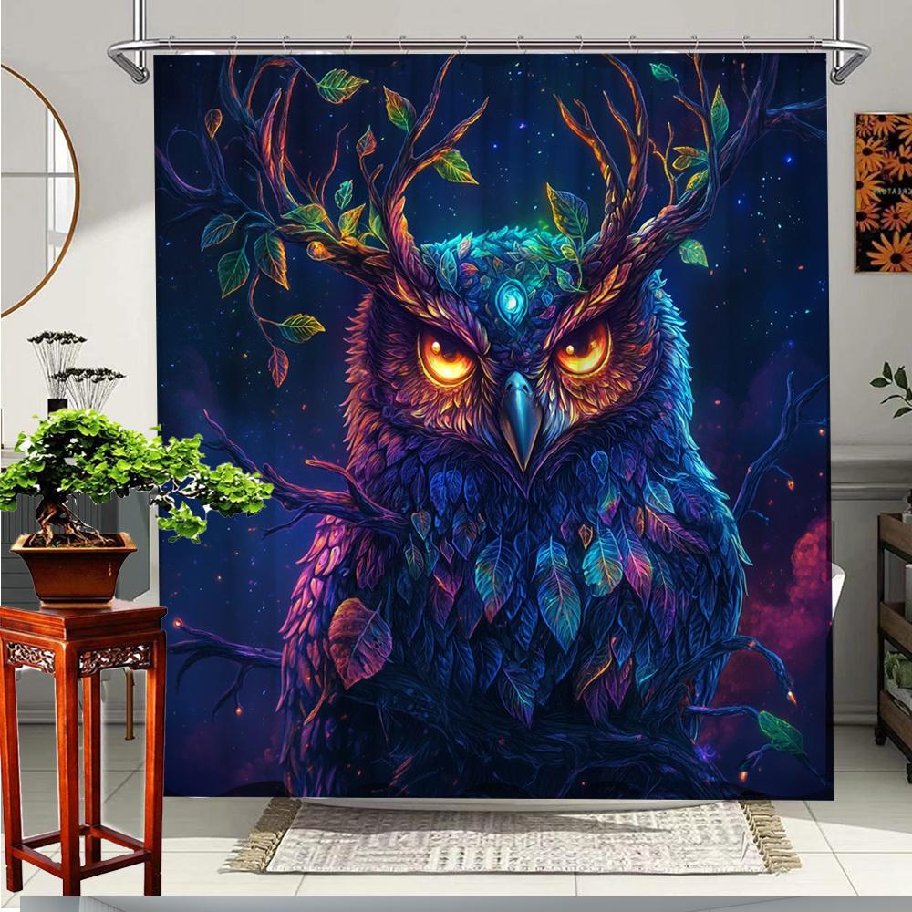 1Pc Colorful Owl Shower Curtain, Stunning Nature Design For Stylish Bathroom Decoration, Soft Polyester Fabric, Complements Any 90x180cm
1Pc Colorful Owl Shower Curtain, Stunning Nature Design For Stylish Bathroom Decoration, Soft Polyester Fabric, Complements Any 90x180cm