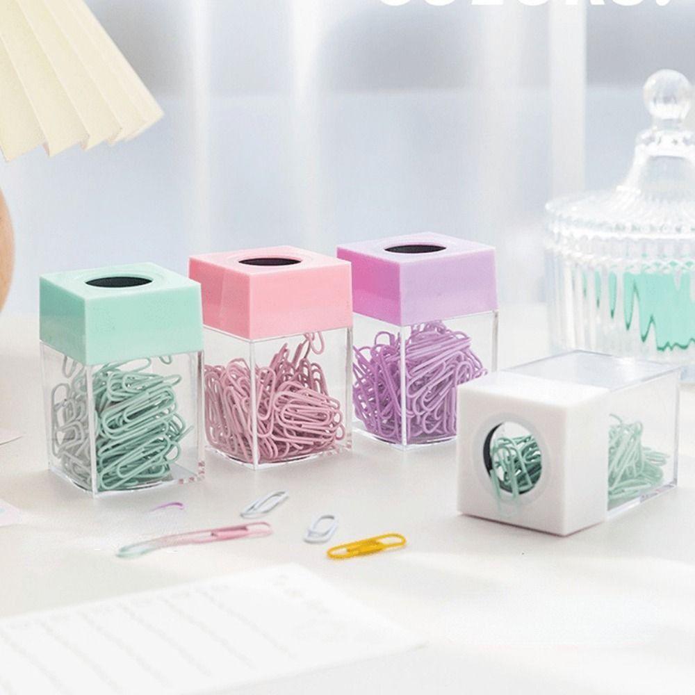 Macaron Office Supplies Clips Dispenser Magnetic Absorption Box Desk Storage Paperclip Holder
Macaron Office Supplies Clips Dispenser Magnetic Absorption Box Desk Storage Paperclip Holder