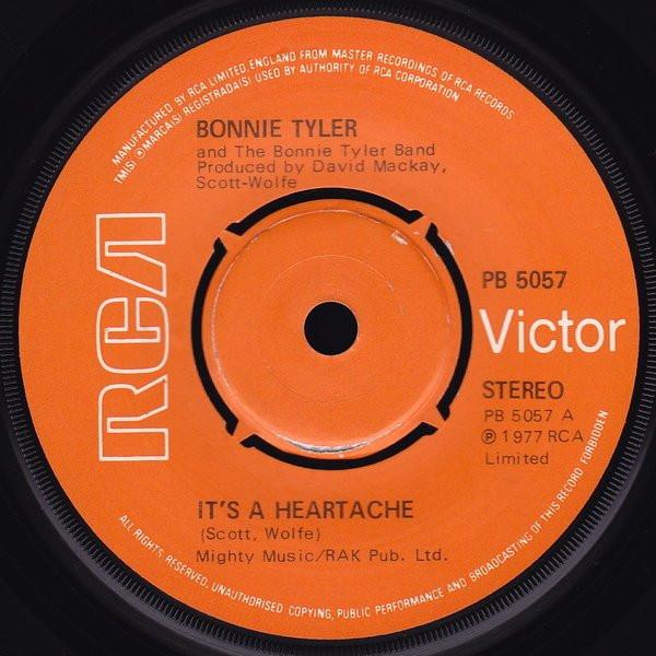 7inch Record BONNIE TYLER & THE BONNIE TYLER BAN - It s A Heartache PB5057 RCA Victor 1977 UK Rock Used
7inch Record BONNIE TYLER & THE BONNIE TYLER BAN - It s A Heartache PB5057 RCA Victor 1977 UK Rock Used