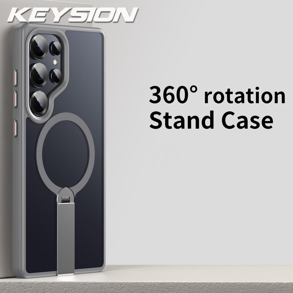 KEYSION 360 Hidden Metal Stand Magnetic Case for Magsafe for Samsung Galaxy S24 S25 Ultra S24+ S25+ Matte Shockproof Phone Cover for Galaxy S24 Ultra серый
KEYSION 360 Hidden Metal Stand Magnetic Case for Magsafe for Samsung Galaxy S24 S25 Ultra S24+ S25+ Matte Shockproof Phone Cover for Galaxy S24 Ultra серый