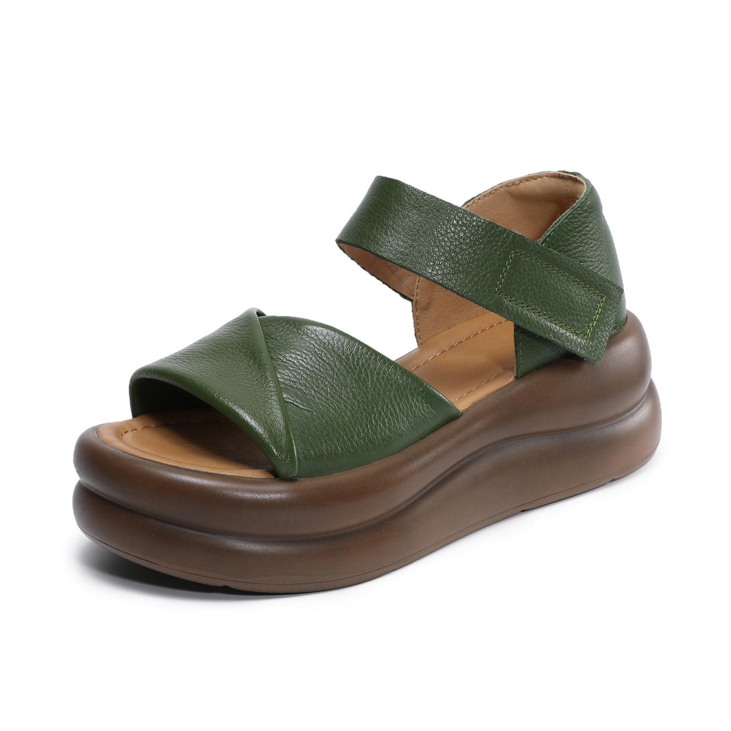 Johnature Genuine Leather Retro Outdoor Peep Toed Thick Soled Wedges Sandals Versatile Women s Shoes 40 зелений
Johnature Genuine Leather Retro Outdoor Peep Toed Thick Soled Wedges Sandals Versatile Women s Shoes 40 зелений