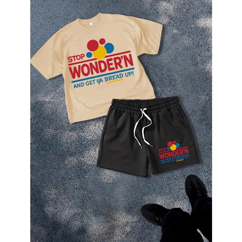 Men s high-quality round neck short-sleeved T-shirt with colorful polka dot letter print + loose drawstring pocket shorts set XL
Men s high-quality round neck short-sleeved T-shirt with colorful polka dot letter print + loose drawstring pocket shorts set XL