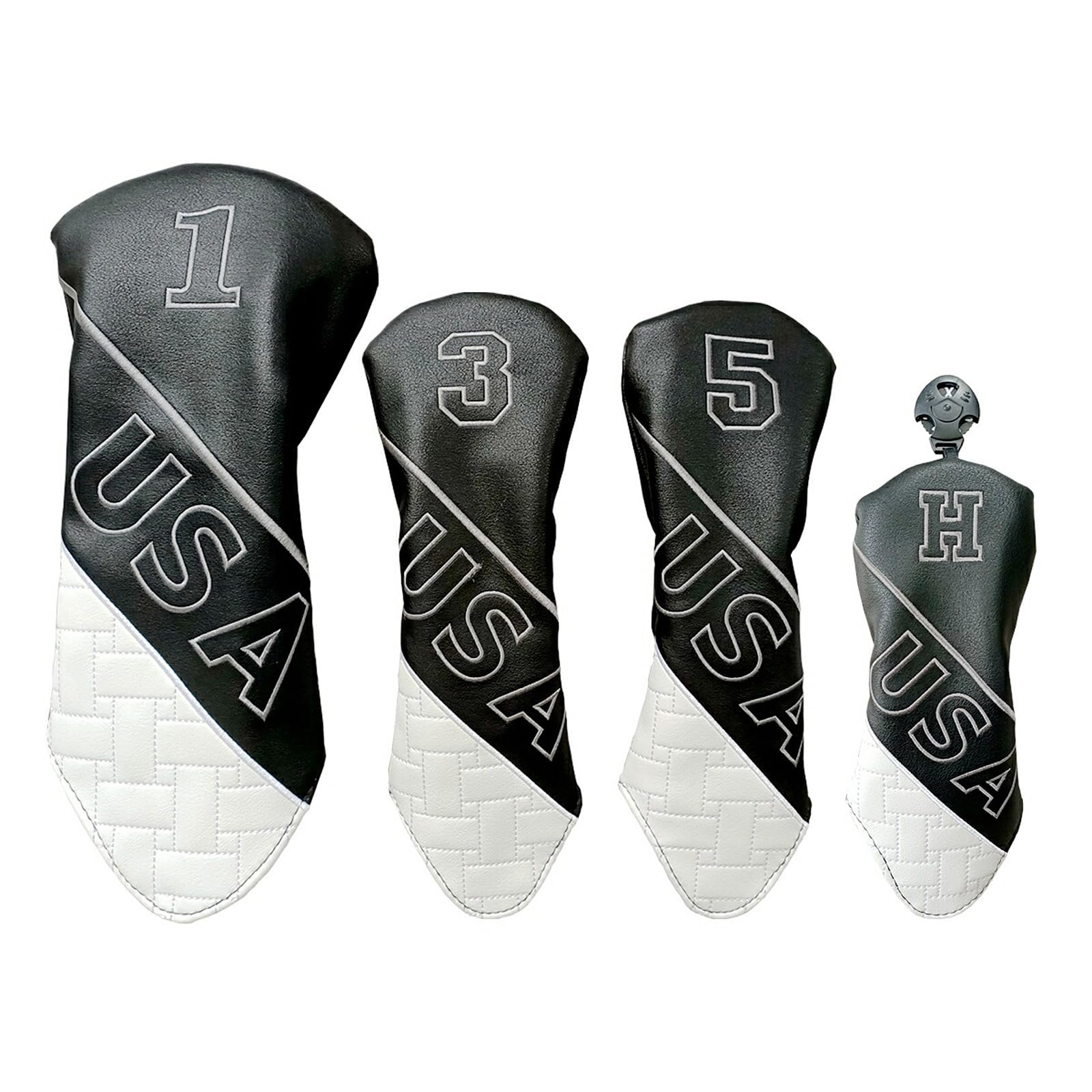 Golf Head Cover Driver Cover Wood Cover Utility Cover UT Cover H USA set 1, 3, 5, (Black 4-piece (1, 3, 5, H))
Golf Head Cover Driver Cover Wood Cover Utility Cover UT Cover H USA set 1, 3, 5, (Black 4-piece (1, 3, 5, H))