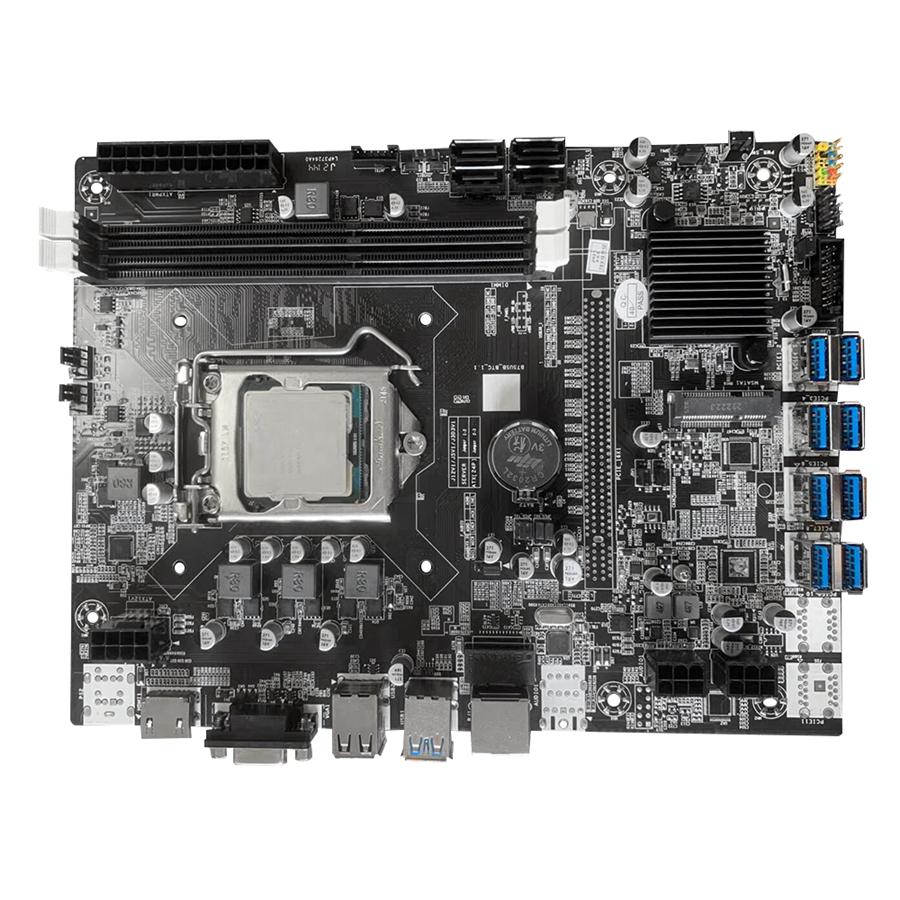 BTC B75 Mining Motherboard LGA1155 8*PCIE To USB3.0 Supports 8 GPU Graphics Card DDR3 DIMM RAM ETH Bitcoin Ethereum Miner Rig
BTC B75 Mining Motherboard LGA1155 8*PCIE To USB3.0 Supports 8 GPU Graphics Card DDR3 DIMM RAM ETH Bitcoin Ethereum Miner Rig