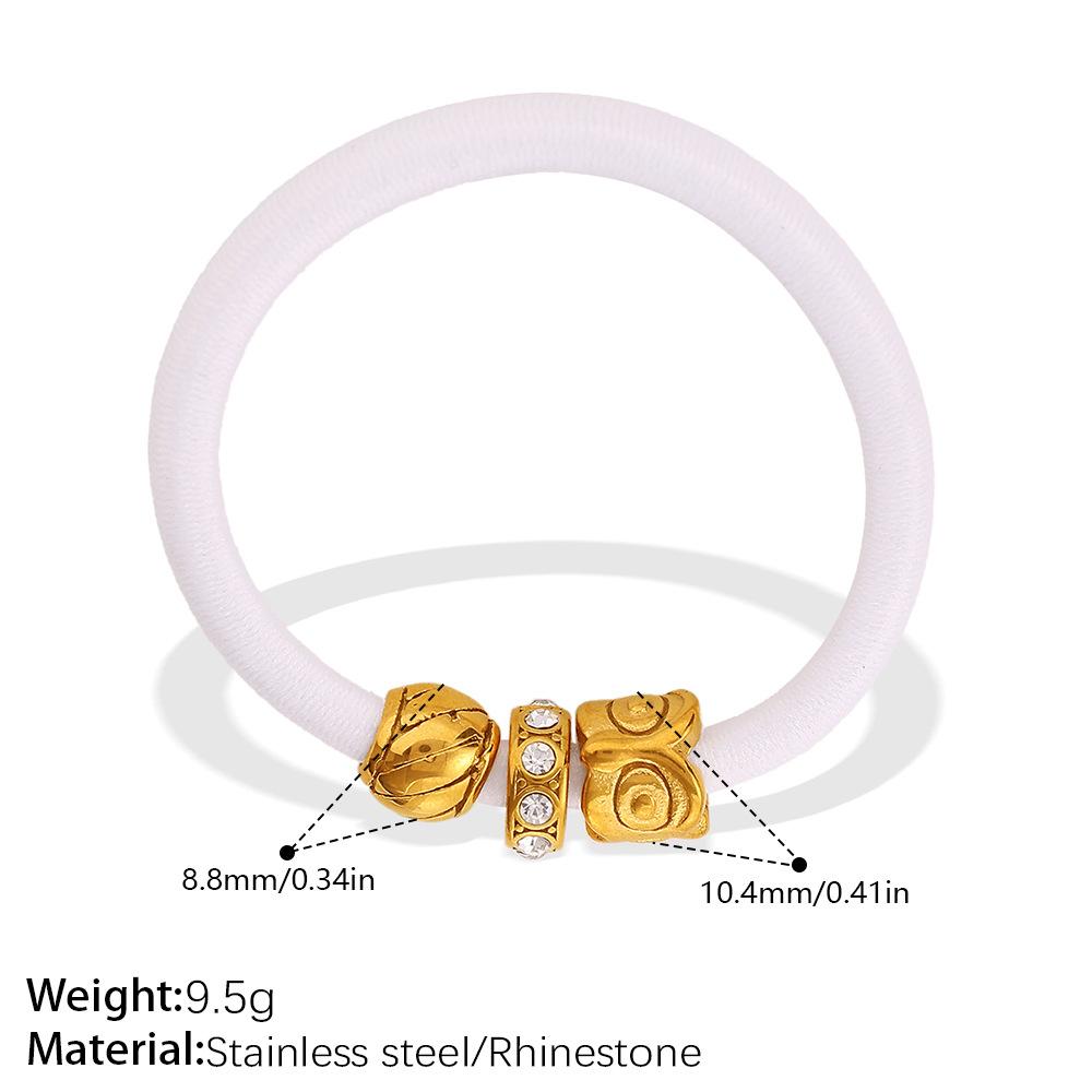Light Luxury Inlaid Zircon Gold Beaded White Elastic Hair Tie, DIY Ponytail Hair Rope 7
Light Luxury Inlaid Zircon Gold Beaded White Elastic Hair Tie, DIY Ponytail Hair Rope 7