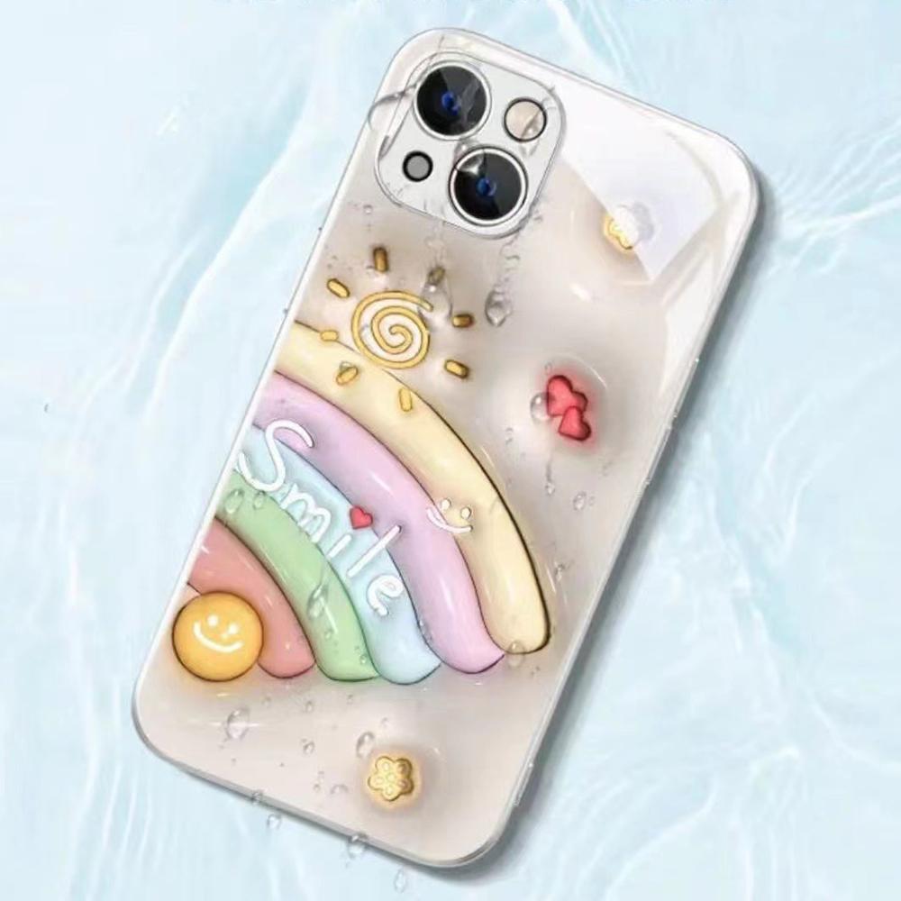 Tempered Glass+TPU Case for iPhone 14,Smile Face Rainbow Pattern Anti-drop Phone Cover White
Tempered Glass+TPU Case for iPhone 14,Smile Face Rainbow Pattern Anti-drop Phone Cover White