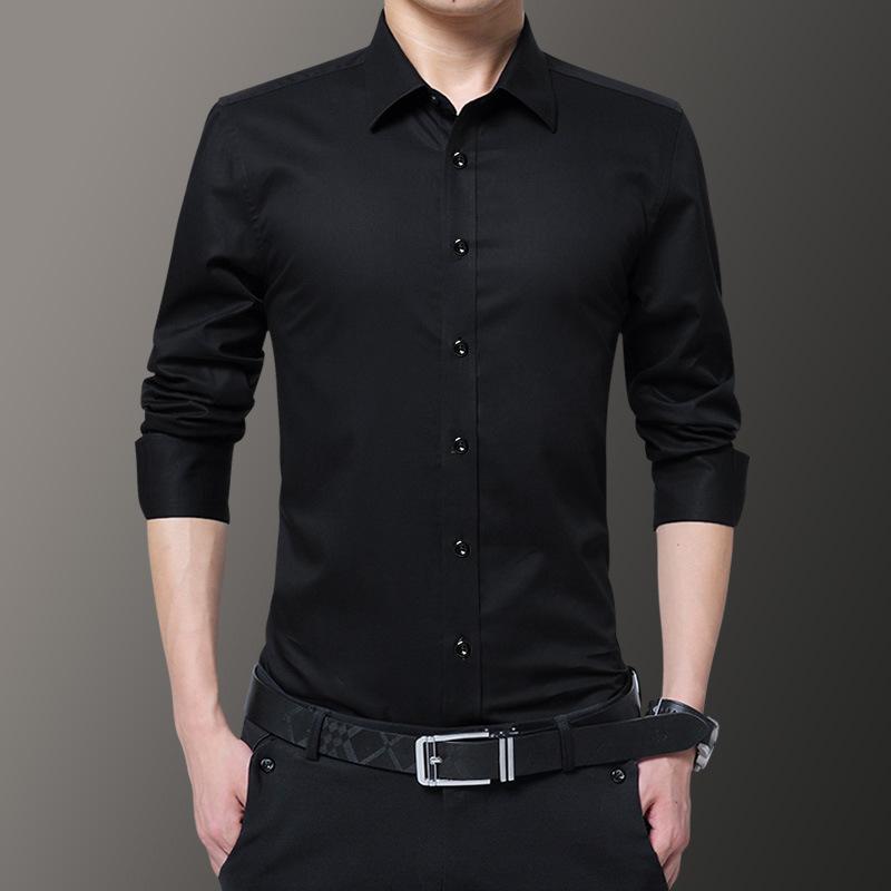 Male Social Casual Business White Black Dress Shirts Fashion Cotton Long Sleeve Shirt Solid Slim Fit Plus Size XXXL чорний
Male Social Casual Business White Black Dress Shirts Fashion Cotton Long Sleeve Shirt Solid Slim Fit Plus Size XXXL чорний
