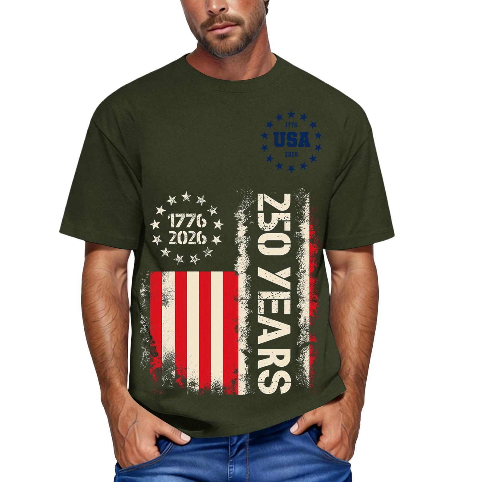 Mens Short Sleeve Crew Neck T Shirt with 250 Years Print 1776 2026 USA Flag Graphic Distressed Style Cotton Top L армия зеленый
Mens Short Sleeve Crew Neck T Shirt with 250 Years Print 1776 2026 USA Flag Graphic Distressed Style Cotton Top L армия зеленый