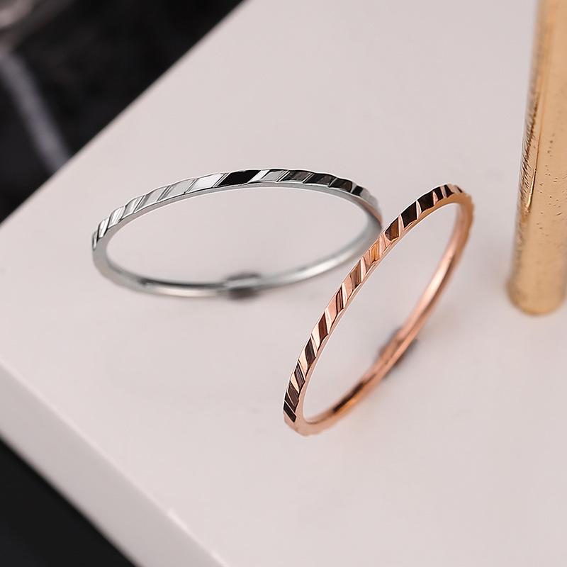 18K Rose Gold Women s Minimalist Titanium Steel Ring with Diamond-Cut Design - Japanese & Korean Inspired US Size 6
18K Rose Gold Women s Minimalist Titanium Steel Ring with Diamond-Cut Design - Japanese & Korean Inspired US Size 6