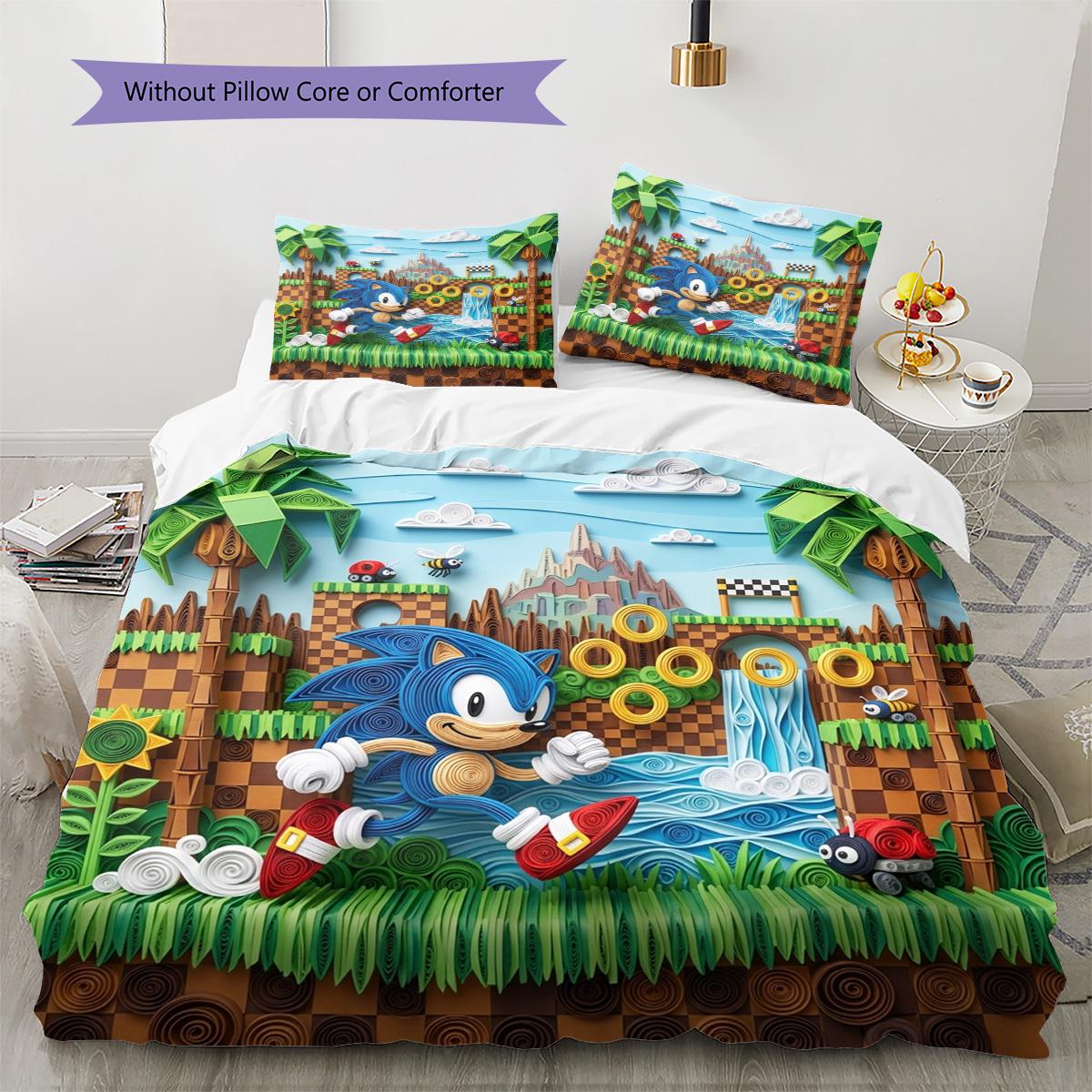 Hedgehog Sonic Pattern Bedding Quilt Set Quilt Cover Pillowcase Home Decoration Birthday Gift (1 * duvet cover + 2 * pillowcase, without core) 135x200cm
Hedgehog Sonic Pattern Bedding Quilt Set Quilt Cover Pillowcase Home Decoration Birthday Gift (1 * duvet cover + 2 * pillowcase, without core) 135x200cm