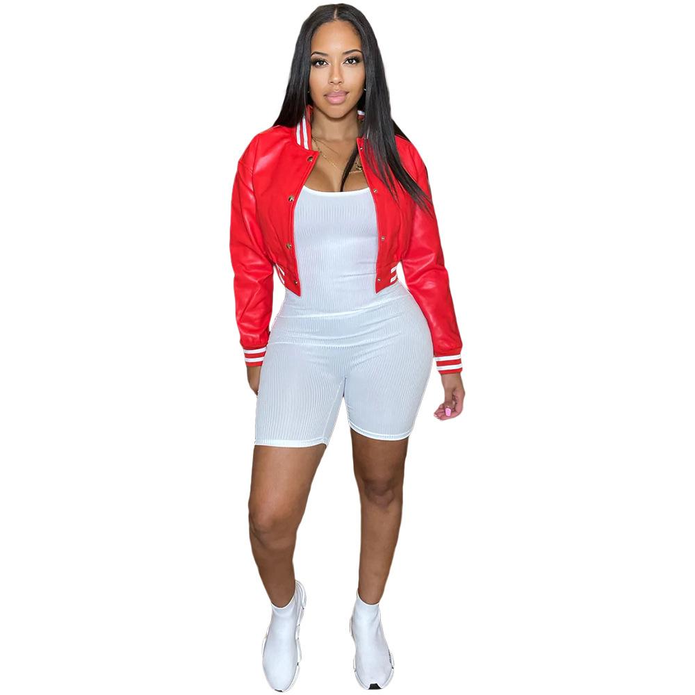 Women s Autumn/Winter Color Block Screw Thread Leather Sleeves Baseball Jacket Top Crew Neck XXL червоний
Women s Autumn/Winter Color Block Screw Thread Leather Sleeves Baseball Jacket Top Crew Neck XXL червоний