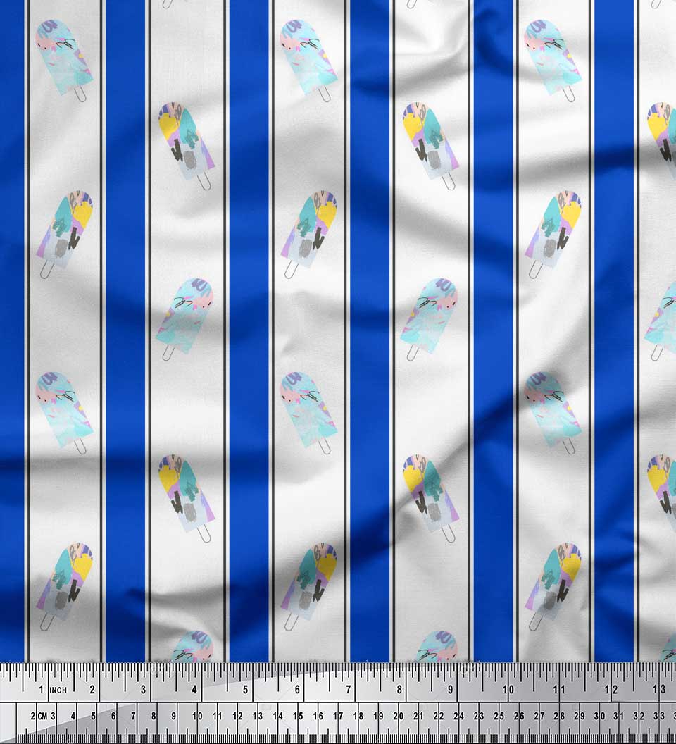 Soimoi Blue Japan Crepe Satin Ткань Мороженое Pops & Stripe Print Ткань на метр 42 дюйма 42 Inch Wide - Poly Crepe синий
Soimoi Blue Japan Crepe Satin Ткань Мороженое Pops & Stripe Print Ткань на метр 42 дюйма 42 Inch Wide - Poly Crepe синий