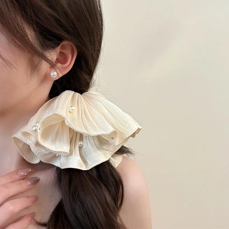 High-End Super Fairy Imitation Pearl Mesh Headband with Pleated Texture Floral Hair Rope Ponytail Accessory 20cm
High-End Super Fairy Imitation Pearl Mesh Headband with Pleated Texture Floral Hair Rope Ponytail Accessory 20cm