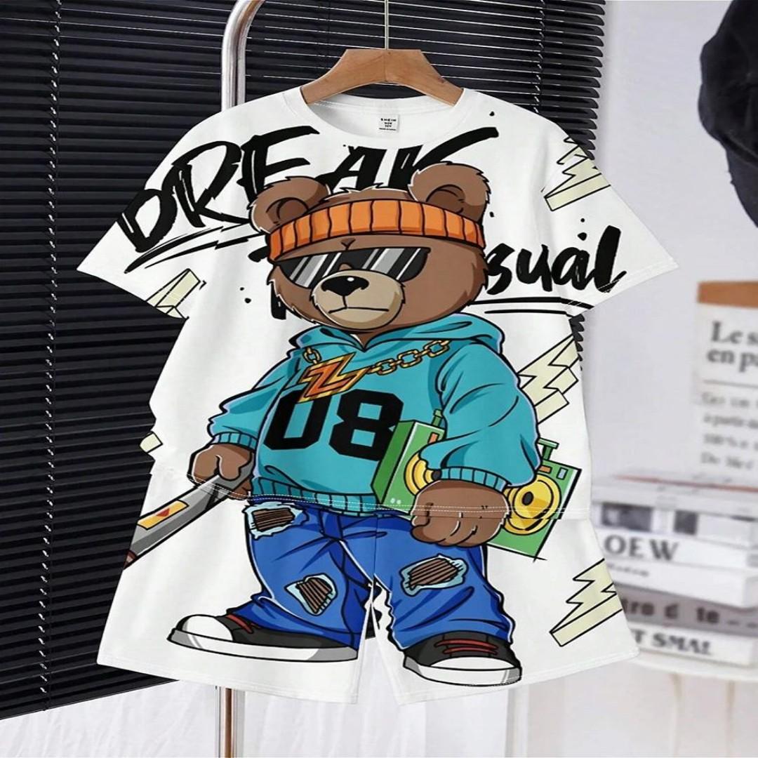 2025 Summer new children s set 3D Cartoon Bear print 2-piece T-shirt and shorts set Summer fashion casual children s shorts shor 160
2025 Summer new children s set 3D Cartoon Bear print 2-piece T-shirt and shorts set Summer fashion casual children s shorts shor 160