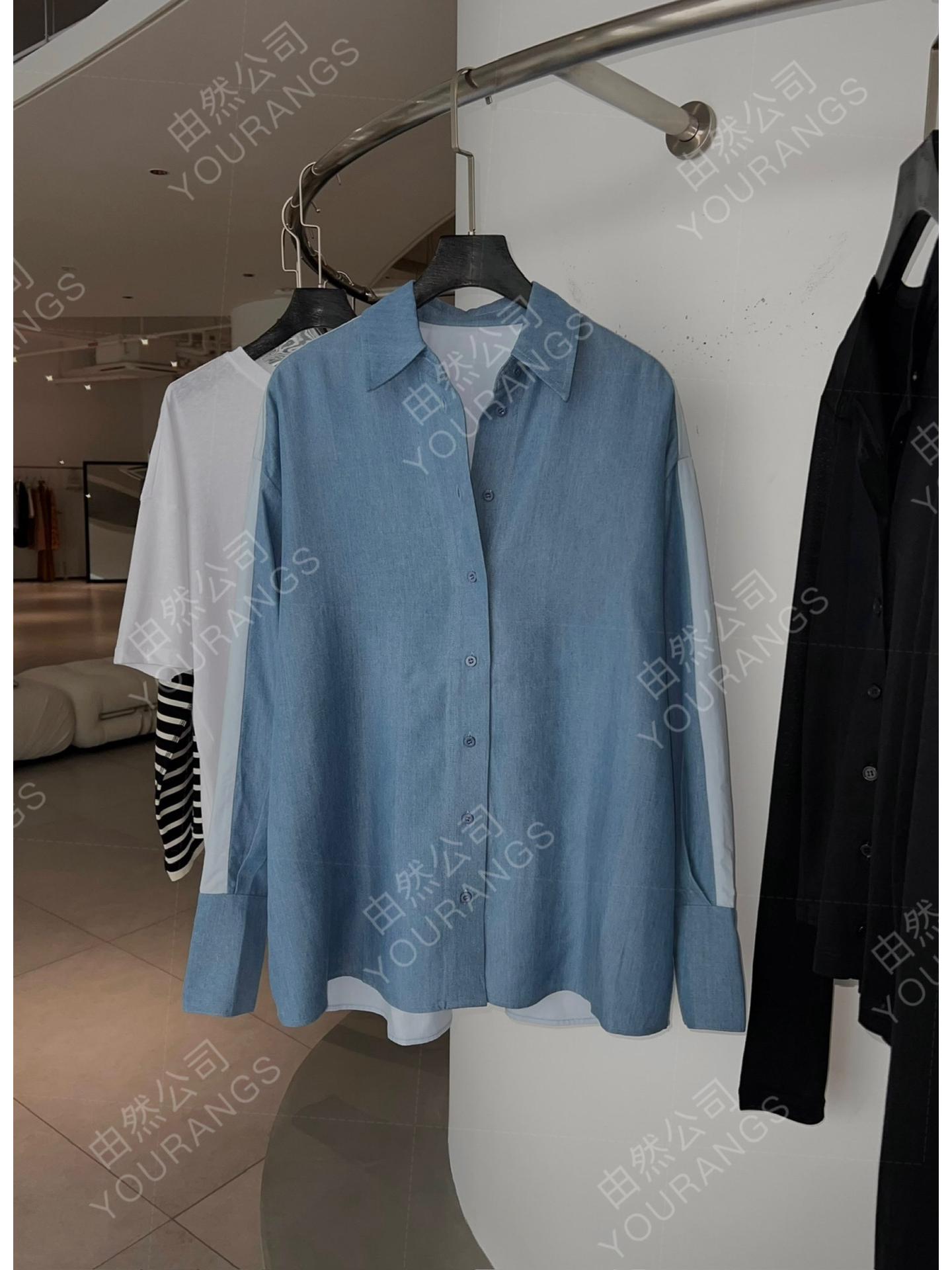 Early Spring Tencel Denim Patchwork Shirt with Sharp Lapel Large сірий колір/синій
Early Spring Tencel Denim Patchwork Shirt with Sharp Lapel Large сірий колір/синій