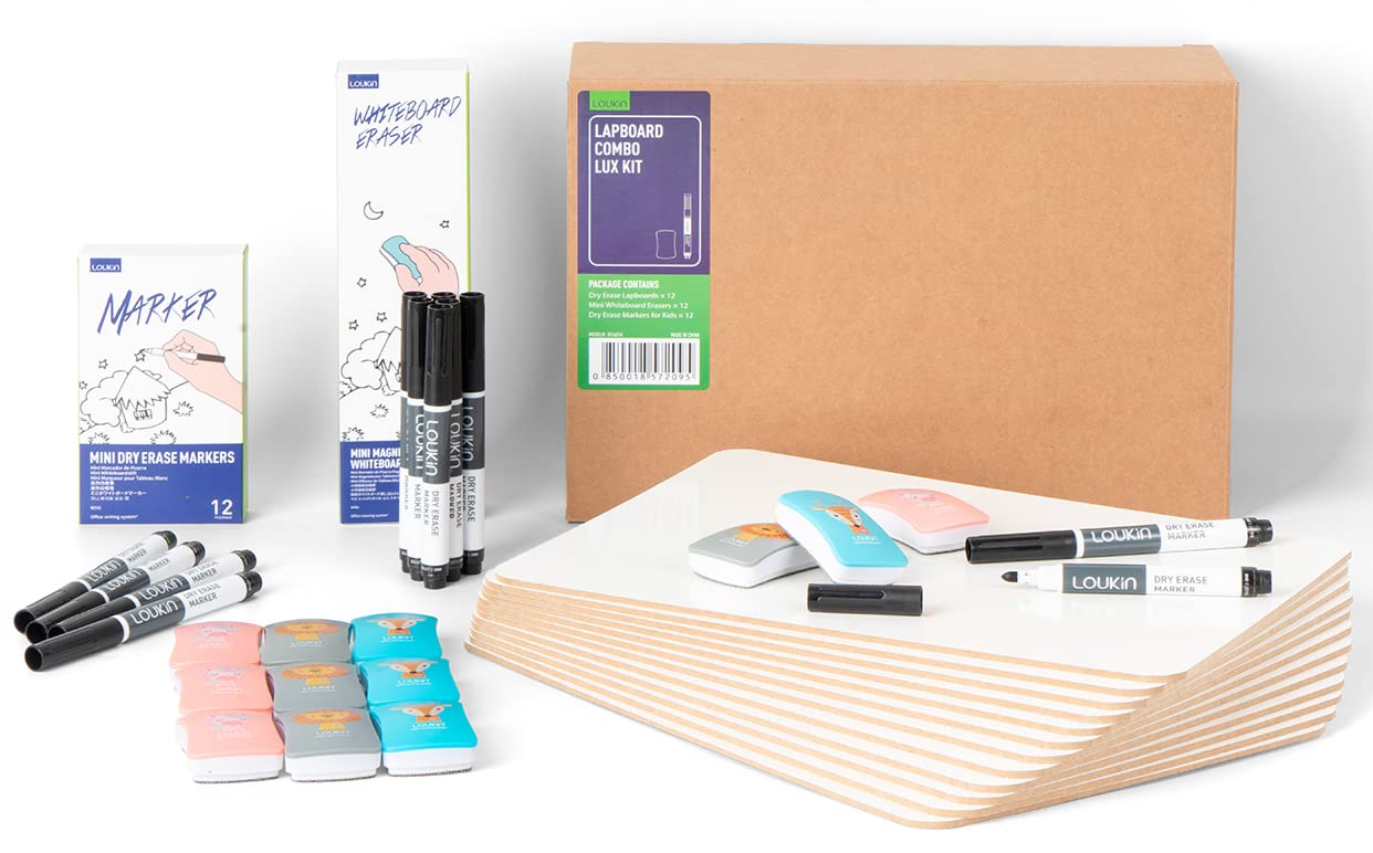 LOUKIN Mini Whiteboard Set of 12 A4 300 x 220mm Kids Notebook Type Desktop Mini 12 Board 12 Double-Sided (Includes Whiteboard, Markers, Erasers) белый
LOUKIN Mini Whiteboard Set of 12 A4 300 x 220mm Kids Notebook Type Desktop Mini 12 Board 12 Double-Sided (Includes Whiteboard, Markers, Erasers) белый