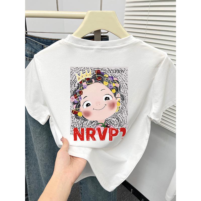 Petite Cartoon Print Crew Neck Slimming Straight Shoulder Short Sleeve Women s Summer Korean Style T-Shirt Trend. L
Petite Cartoon Print Crew Neck Slimming Straight Shoulder Short Sleeve Women s Summer Korean Style T-Shirt Trend. L