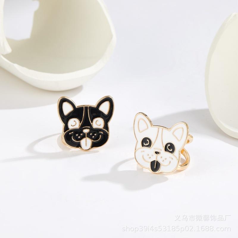Creative cartoon cute puppy ring, small animal jewelry, tongue-out puppy black and white silk scarf buckle чорний
Creative cartoon cute puppy ring, small animal jewelry, tongue-out puppy black and white silk scarf buckle чорний