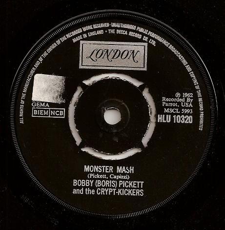 7inch Record BOBBY (BORIS) PICKETT & THE CRYPT-K - Monster Mash HLU10320 London Records 1970 UK Rock Used
7inch Record BOBBY (BORIS) PICKETT & THE CRYPT-K - Monster Mash HLU10320 London Records 1970 UK Rock Used