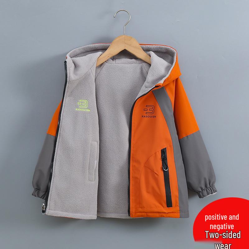 2025 New Boys Reversible Fleece-Lined Windbreaker: Waterproof Jacket for Kids - Two-Sided Wear for Spring & Autumn. 110
2025 New Boys Reversible Fleece-Lined Windbreaker: Waterproof Jacket for Kids - Two-Sided Wear for Spring & Autumn. 110