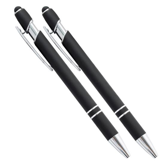 2 шт., сменный стержень для пера 1,0, сменная шариковая ручка с зажимом, удобная ручка, металлический алюминиевый стержень, ручка с черными чернилами, офисные принадлежности 1pc чёрный