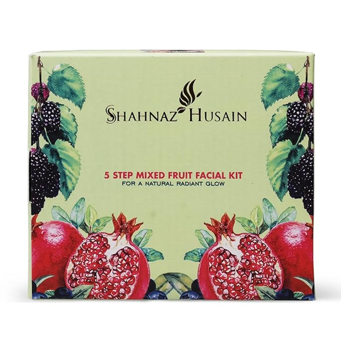 Shahnaz Husain 5 Step Mixed Fruit Facial Kit 50 g Professional Skin Care Cleansing Scrub Mask Moisturiser Glow Kit
Shahnaz Husain 5 Step Mixed Fruit Facial Kit 50 g Professional Skin Care Cleansing Scrub Mask Moisturiser Glow Kit