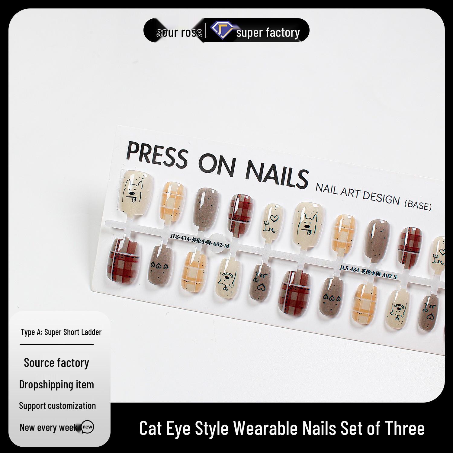 Jiaolong Cat Eye Wearable Cartoon Puppy Nail Art - Removable Finished Nail Pieces
Jiaolong Cat Eye Wearable Cartoon Puppy Nail Art - Removable Finished Nail Pieces