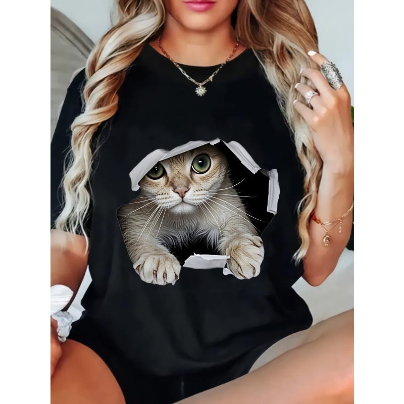 Женская повседневная футболка с принтом черного кота, графическая футболка с 3D-эффектом для повседневной носки и прогулок XXXXL чёрный
Женская повседневная футболка с принтом черного кота, графическая футболка с 3D-эффектом для повседневной носки и прогулок XXXXL чёрный